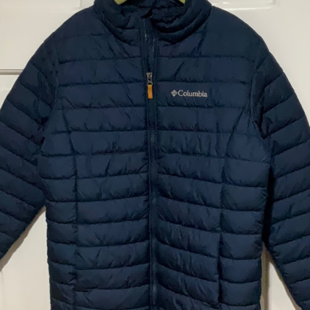 COLUMBIA Powder Lite Boys Jacket - Navy Blue, Very Good Condition!